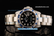 Rolex GMT Master II Swiss ETA 2836 Automatic Movement Full Steel with Black Dial and White Markers