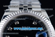 Rolex Datejust II Swiss ETA 2836 Automatic Steel Case with Black Dial Diamonds Markers and Stainless Steel Bracelet (BP)