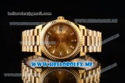 Rolex Day-Date Swiss ETA 2836 Automatic Yellow Gold Case/Bracelet with Stick Markers and Yellow Gold Dial (BP)