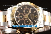 Rolex Cosmograph Daytona 4130 Automatic Yellow Gold Case with Black Dial Stick Markers and Two Tone Bracelet (BP)