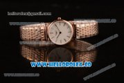 Longines La Grande Classique SWISS QUARTZ Rose Gold Case with White Dial Roman Numeral Markers and Rose Gold Bracelet