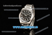 Rolex Oyster Perpetual Air King Clone Rolex 3135 Automatic Steel Case Black Dial With Stick Markers Steel Bracelet (JF)