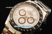 Rolex Daytona Chronograph Swiss Valjoux 7750 Automatic Movement Steel Case with Arabic Numerals and Black Bezel-Steel Strap