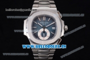 Patek Philippe Nautilus Clone PP 315 Automatic Stainless Steel Case/Bracelet with Blue Dial and Stick/Arabic Numeral Markers (BP)