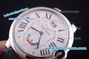 Cartier ballon bleu de Swiss 4183 Quartz Steel Case with White Dial and Black Leather Strap