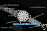 Patek Philippe Calatrava Miyota Quartz Steel Case with Silver Stick Markers and White Dial