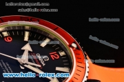 Omega Seamaster Planet Ocean Swiss ETA 2824 Clone 8500 Automatic Steel Case with Black Dial Orange Rubber Strap