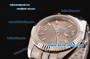 Rolex Datejust Swiss ETA 2836 Automatic Steel Case with Stick Markers Gray Dial and Stainless Steel Strap