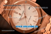 Audemars Piguet Royal Oak Clone AP Calibre 3120 Automatic Full Rose Gold with White Dial and Stick Markers (EF)