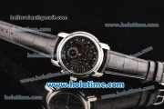 Vacheron Constantin Malte Asia ST25 Automatic Steel Case with Black Leather Strap and Black Dial