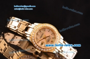 Rolex Datejust Lady Pearlmaster 2813 Automatic Gold Case with Diamond Bezel and Gold Dial ETA Coating
