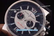 Ulysse Nardin Maxi Marine Chronograph Miyota Quartz Movement Steel Case with Black/Silver Dial