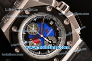 Audemars Piguet Grand Prix Chronograph Quartz Steel Case with PVD Bezel and Blue Dial - 7750 Coating