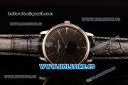 Vacheron Constantin Patrimony Miyota 9015 Automatic Steel Case with Black Dial Black Leather Strap and Stick Markers (GF)