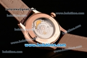 Omega De Ville Co-Axial Swiss ETA 2836 Automatic Rose Gold Case and Brown Leather Strap with White Dial