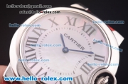 Cartier Ballon bleu de Swiss Quartz Steel Case with White MOP Dial and Red Leather Strap