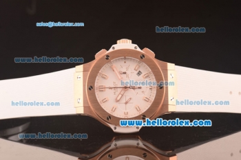 Hublot Big Bang Hub4100 Rose Gold Case with White Dial and White Rubber Strap-1:1 Original