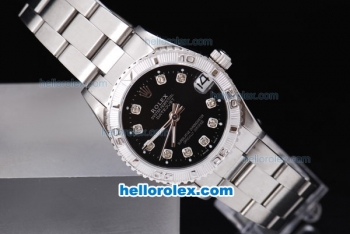 Rolex Datejust Automatic with Black Dial and Diamond Marking-Lady Dize