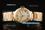 Cartier Ballon Bleu De Automatic Steel Case with Beige Dial and Two Tone Strap