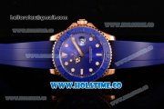 Rolex Yachtmaster 40/Yachtmaster II Asia 2813 Automatic Steel Case with Blue Dial and Blue Rubber Strap - White Markers