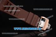 Richard Mille RM052 Miyota 9015 Automatic PVD/Rose Gold Case with Skull Dial and Dot Markers Brown Rubber Strap