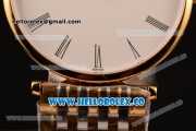 Longines La Grande Classique SWISS QUARTZ Two Tone Case Yellow Gold Bezel with White Dial and Two Tone Bracelet