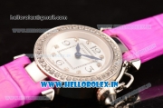 Cartier Pasha C Swiss Quartz Steel Case with Diamonds Bezel and Hot Pink Leather Strap