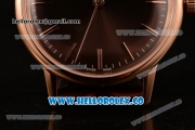 Zenith Vintage Miyota 9015 Automatic Rose Gold Case with Brown Dial and Brown Leather Strap - (AAAF)