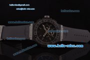 Hublot BIG BANG KING GMT Chronograph Swiss Valjoux 7750-SHG Automatic PVD Case with Black Rubber Strap and Black Dial 1:1 Original