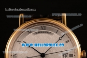 Breguet Classique Miyota 9015 Automatic Yellow Gold Case with White Dial Yellow Gold Bezel and Black Leather Strap - (AAAF)