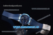 Ulysse Nardin Executive Dual Time & Big Date Asia ST25 Automatic Steel Case Blue Dial Blue Bezel and Blue Rubber Strap