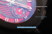 Hublot Big Bang Swiss Valjoux 7750 Automatic Movement PVD Case with Red Dial and Black Rubber Strap