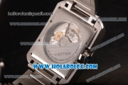 Cartier Tank Anglaise Miyota 9015 Automatic Steel Case/Bracelet with Silver Dial and Diamonds Markers