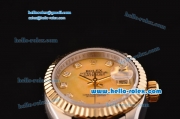 Rolex Datejust Lady 2813 Automatic Two Tone Case/Strap with Diamond Markers and Diamond Markers ETA Coating