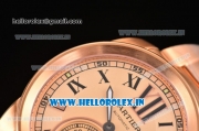 Cartier Calibre De Swiss ETA 2824 Automatic Full Rose Gold with Roman Numeral Markers and Rose Gold Dial