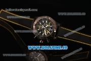 Breitling Avenger Skyland Chrono Swiss Quartz PVD Case with Yellow/Black Nylon Strap and Black Dial