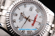 Rolex Datejust Automatic Movement White Dial with Silver Roman Markers and SS Strap