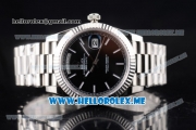 Rolex Day-Date Asia 2813 Automatic Stainless Steel Case/Bracelet with Black Dial and Stick Markers (BP)