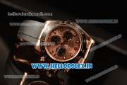 Rolex Daytona Clone Rolex 4130 Automatic Chrono Rose Gold Case Brown Dial Dots Markers With Rose Gold Bezel Black Rubber Strap(AR)