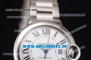 Cartier Ballon Bleu Medium Asia Automatic Stainless Steel Case/Bracelet with White Dial and Roman Numeral Markers (YF)