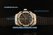 Hublot Big Bang Swiss Valjoux 7750 Automatic Movement Steel Case with Grey Dial and Black Rubber Strap