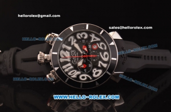 Gaga Milano Chrono 48 Miyota OS20 Quartz PVD Bezel with Black Dial and White Numeral Markers