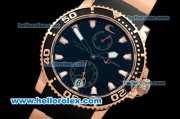 Ulysse Nardin Maxi Marine Diver Automatic Movement Rose Gold Case with Black Dial and Black Rubber Strap