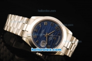Rolex Day-Date II Rolex 3156 Automatic Movement Full Steel with Blue Dial and Arabic Numerals