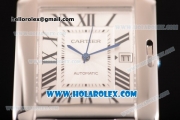 Cartier Tank Anglaise Miyota 9015 Automatic Steel Case/Bracelet with Silver Dial and Roman Numeral Markers