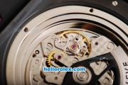 Hublot Big Bang Swiss Valjoux 7750 Chronograph Movement PVD Case with Black Dial-Red Stick Markers and Black Rubber Strap