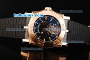 Roger Dubuis Easy Diver Tourbillon Manual Winding Movement Rose Gold Case with Black Dial and Rubber Strap