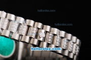 Rolex Day-Date Automatic Diamond Bezel and Roman Hour Marking with Black Dial