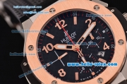 Hublot Big Bang Chronogrph Swiss Vajoux 7750-DD Automatic Steel Case with Rose Gold Bezel and Black Rubber Strap