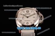 Panerai Luminor Marina 1950 3 Days PAM 499 Clone Panerai P.9000 Automatic Steel Case with White Dial Black Arabic Numeral Markres and White Leather Strap (ZF)